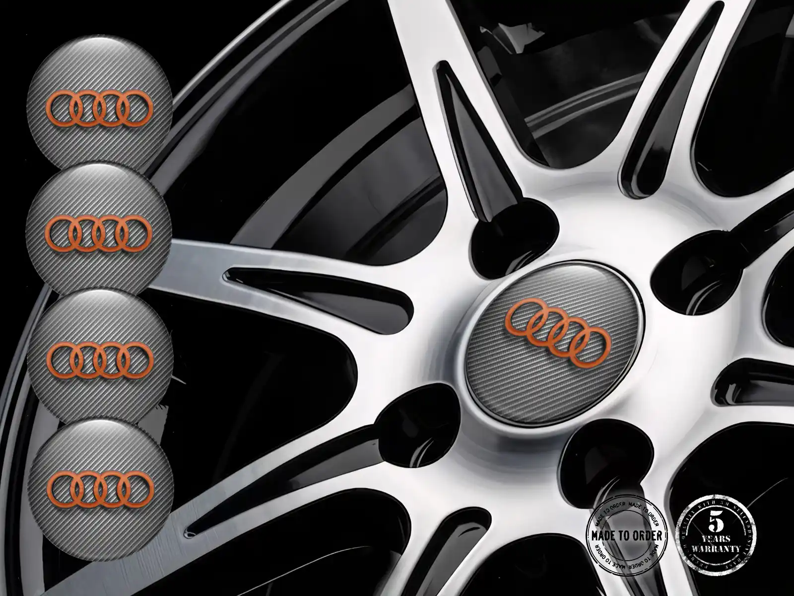 Audi Pegatina de Cúpula Estilo Logos de Rueda Premium